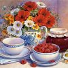 FLOWERS & RASPBERRY|5 D DIAMOND PAINTING