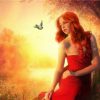 LADY IN RED|5 D DIAMOND PAINTING