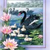 BLACK SWANS ON LAKE | 5 D Diamond Painting