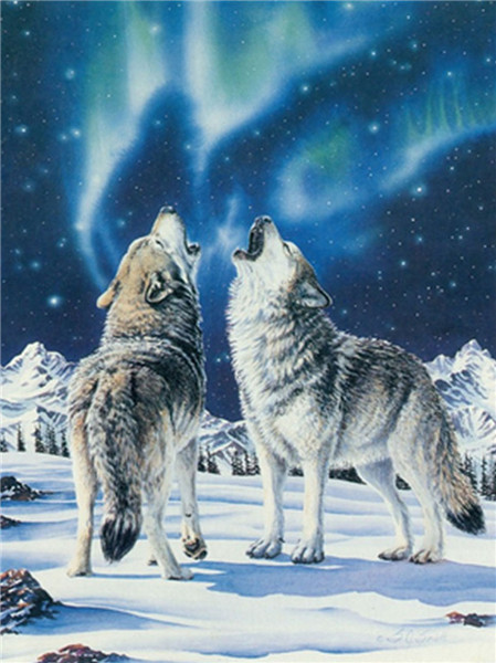 Amazing 5D Diamond Paintings with Wolves Howling | Diamond Painting Kits