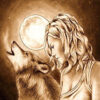 WOLF & THE GIRL|5 D DIAMOND PAINTING