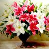 PINK & WHITE LILIES|5 D DIAMOND PAINTING